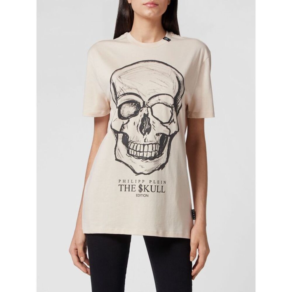 Philipp Plein Women Philipp Plein Skull Jersey T-Shirt With Contrast Logo Print
